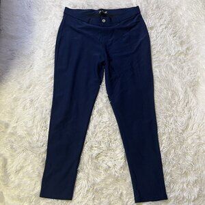 Thrill Jeans Leggings Women’s 3XL Navy Blue Buttons Stretch Active Pants Cotton